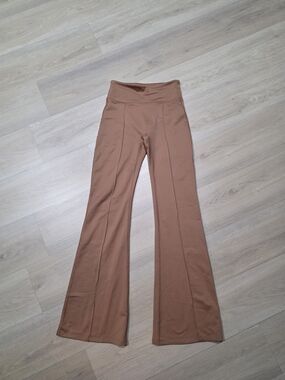 PINK Victoria's Secret Flared High-Waist Pants in Camel Brown